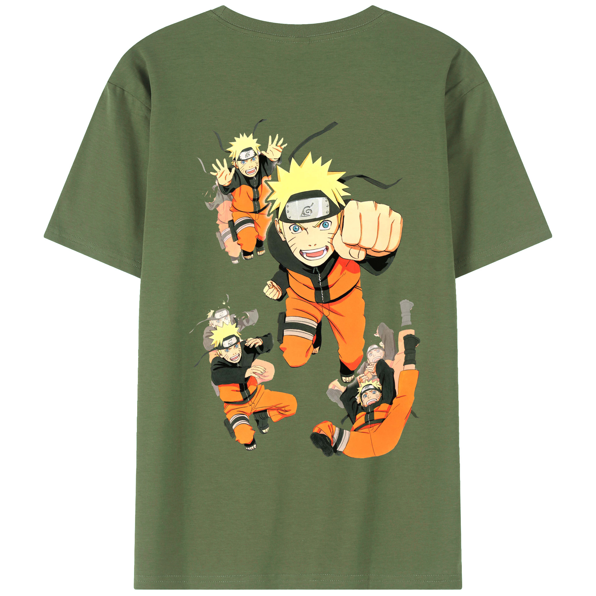 （画像用） NARUTO -ナルト- うずまき ナルト Uzumaki Naruto 綿100％ メンズ半袖Tシャツ（バックプリント） 通気性